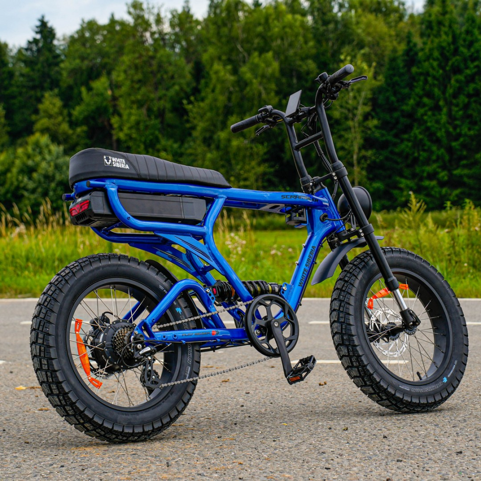 Электровелосипед Scrambler X pro 20 дюйм 48V25А 1000W (синий глянцевый)
